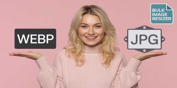 WebP to JPG conversion process illustration with file format icons